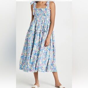 En Saison Blue Floral Midi Dress